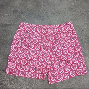 Loft Tropical Size 00 100% Cotton pink & white print shorts - Riviera Preppy